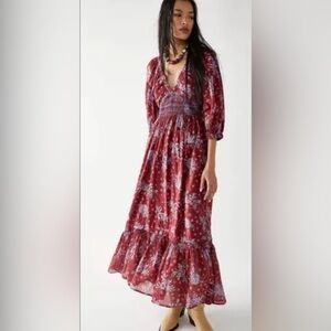 Free People Golden Hour Maxi Dress in wine